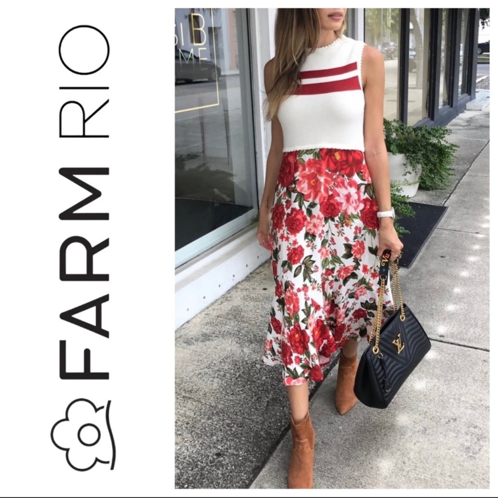Farm Rio Endless Summer Rose Dress Sz XL